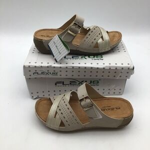 Flexus by Spring Step Denia Sandal Womens 38 US 7.5 - 8 Sand Beige Slide NEW